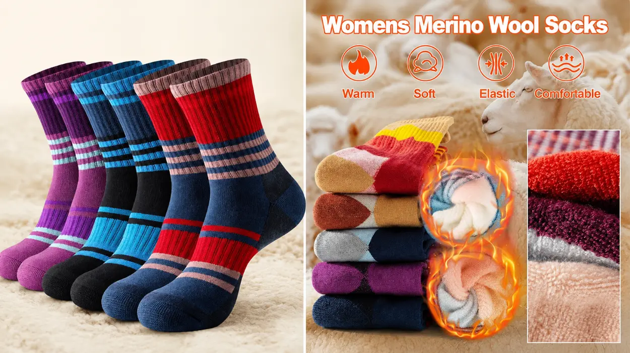 Pack x3 pares de calcetines de lana merino para mujer, transpirables para senderismo