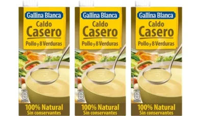 Pack x3 Caldo Casero de Pollo y 8 Verduras 100% Natural Gallina Blanca de 1L