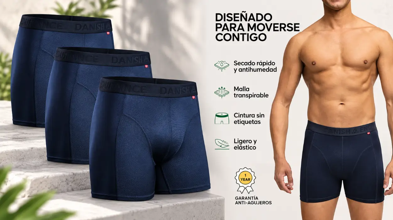 Pack x3 calzoncillos bóxer deportivos Danish Endurance para hombre