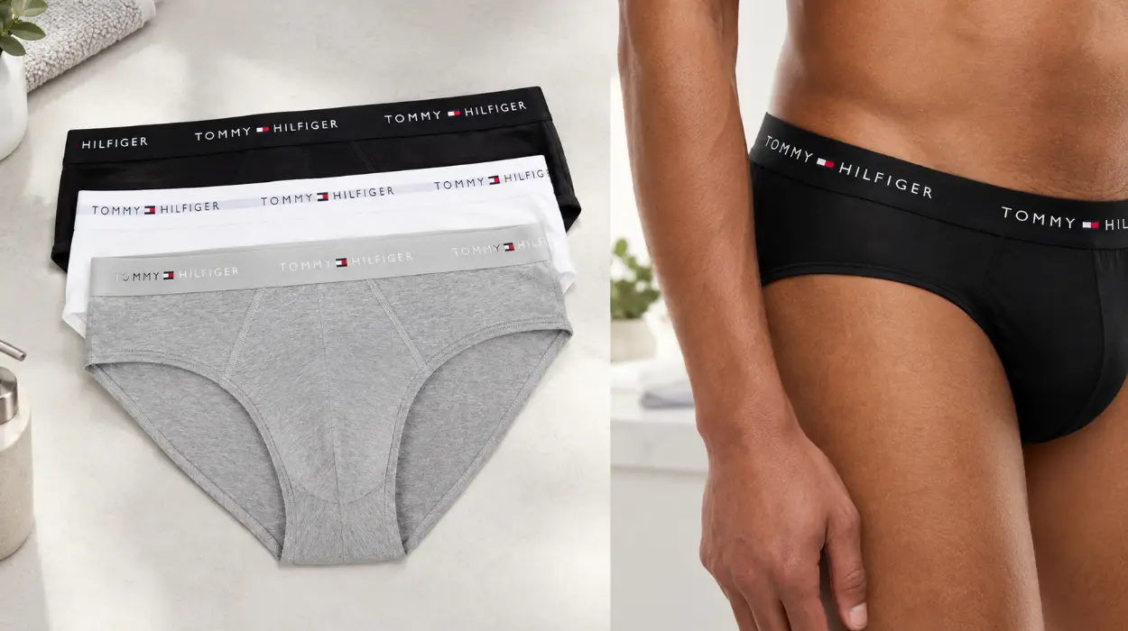 Pack de 3 calzoncillos Tommy Hilfiger Hip Briefs con cintura elástica para hombre