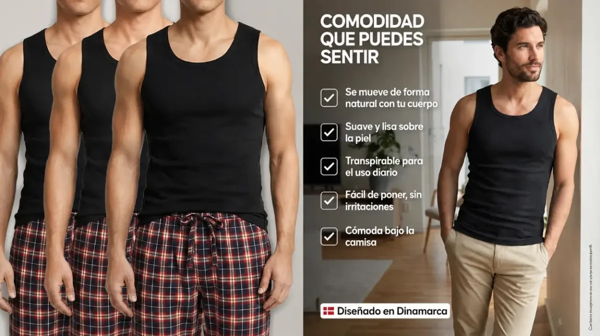 Pack x3 camisetas de tirantes Danish Endurance de algodón orgánico para hombre