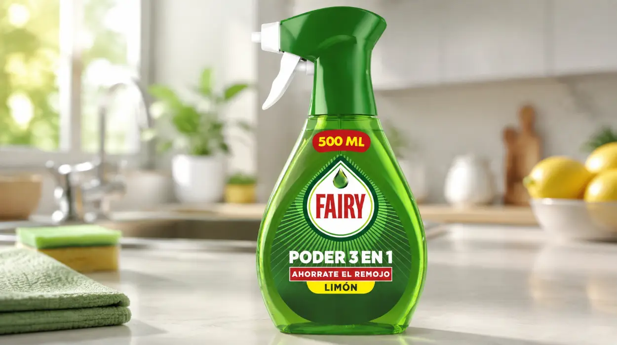 Fairy Poder Sin Remojo Limón Spray, Vajilla y Cocina, Antigrasa, 500ml