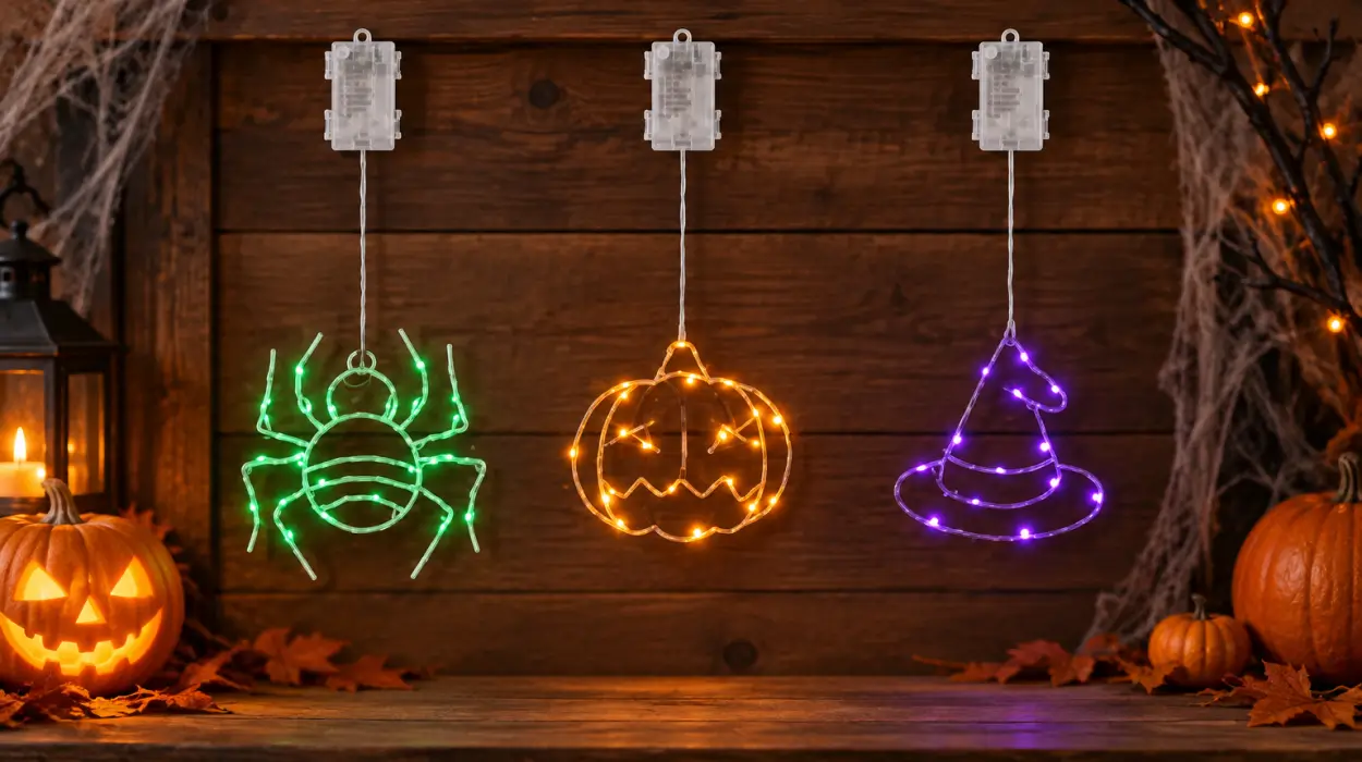 Set de 3 guirnaldas LED de Halloween con temporizador y 8 modos