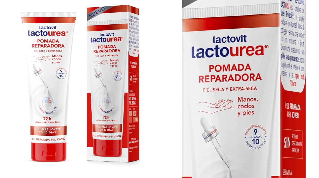 pack x3 pomada reparadora de manos, pies y codos Lactovit Lactourea de 75 ml