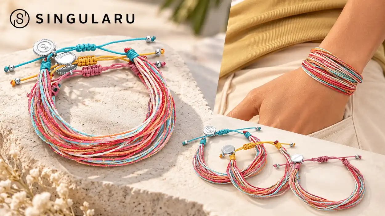 Pack x3 pulseras Singularu Rainbow Spark de acero para mujer