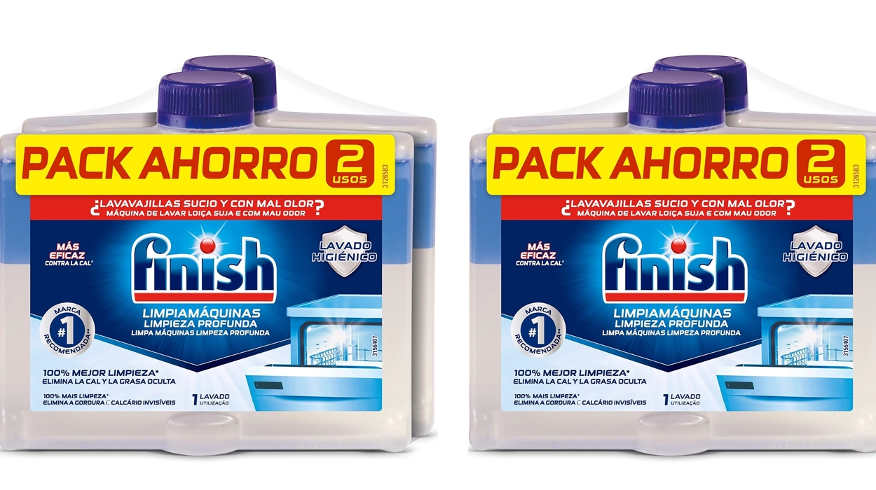 pack x4 Finish limpiamáquinas líquido para lavavajillas de 250 ml