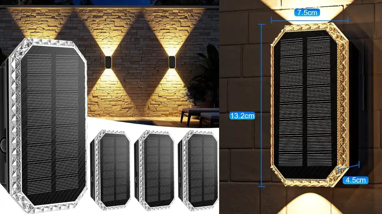 Pack x4 apliques solares Giliwosy para pared con 3 temperaturas de color e IP65