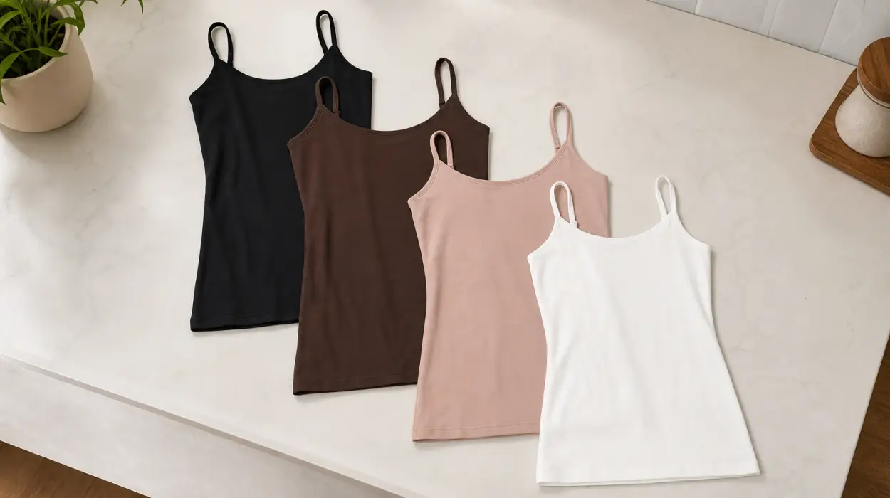 Pack x4 camisolas Amazon Essentials en muchos colores con tirantes ajustables