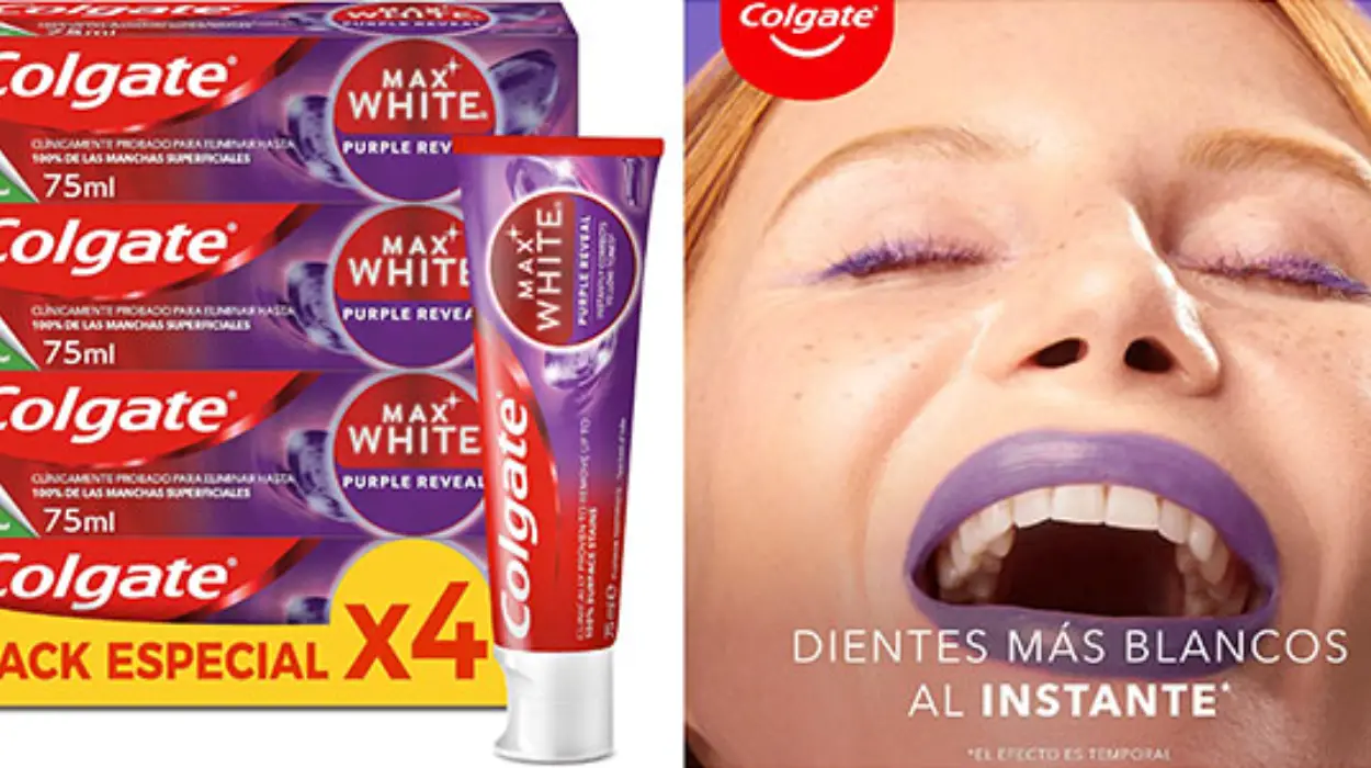 Chollo Pack x4 Dentífrico blanqueador Colgate Max White Purple Reveal