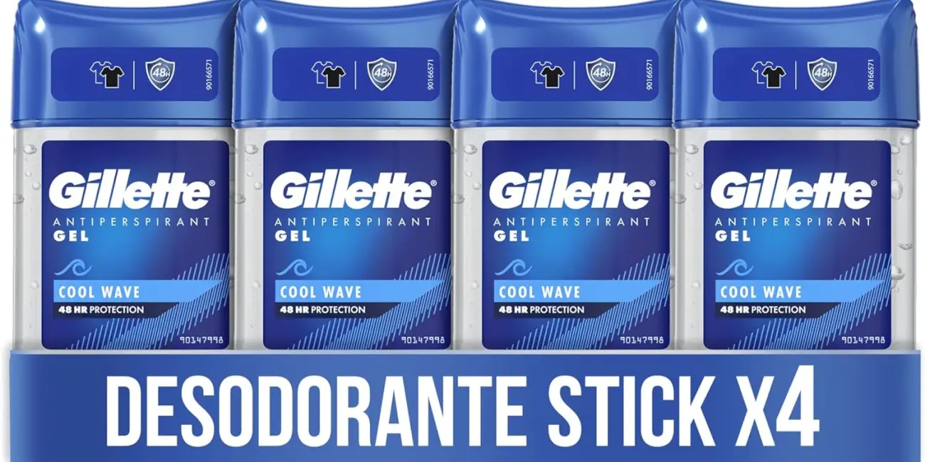 Pack x4 Gel antitranspirante desodorante Gillette Clear Cool Wave para hombre