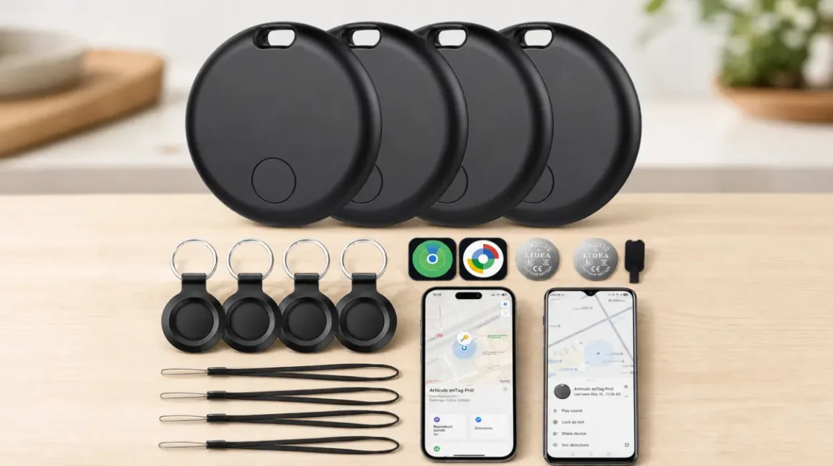 Pack x4 Localizadores Bluetooth para Android e iOS con batería reemplazable