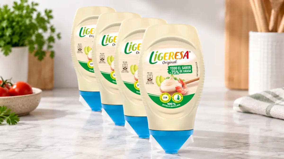Pack x4 de Salsa Ligeresa Bocabajo Original de 250 ml, apta para vegetarianos