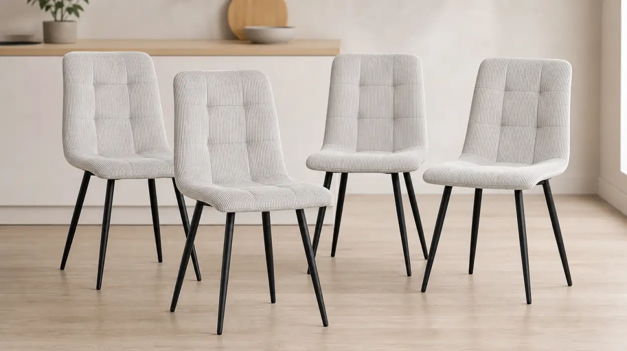 Pack de 4 sillas de comedor GrandCA Home con asiento tapizado