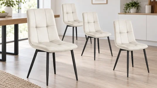 Pack x4 sillas de comedor Vasagle de terciopelo con pies ajustables