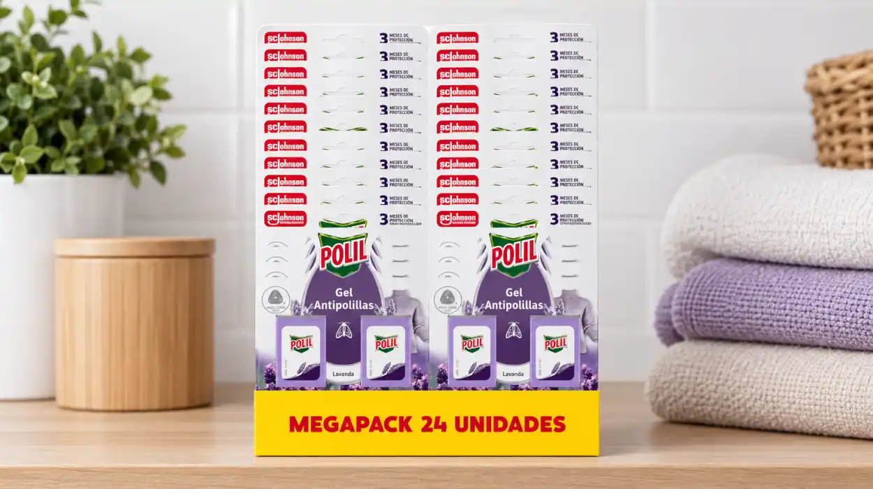 Pack x48 gel antipolillas Polil con fragancia de lavanda