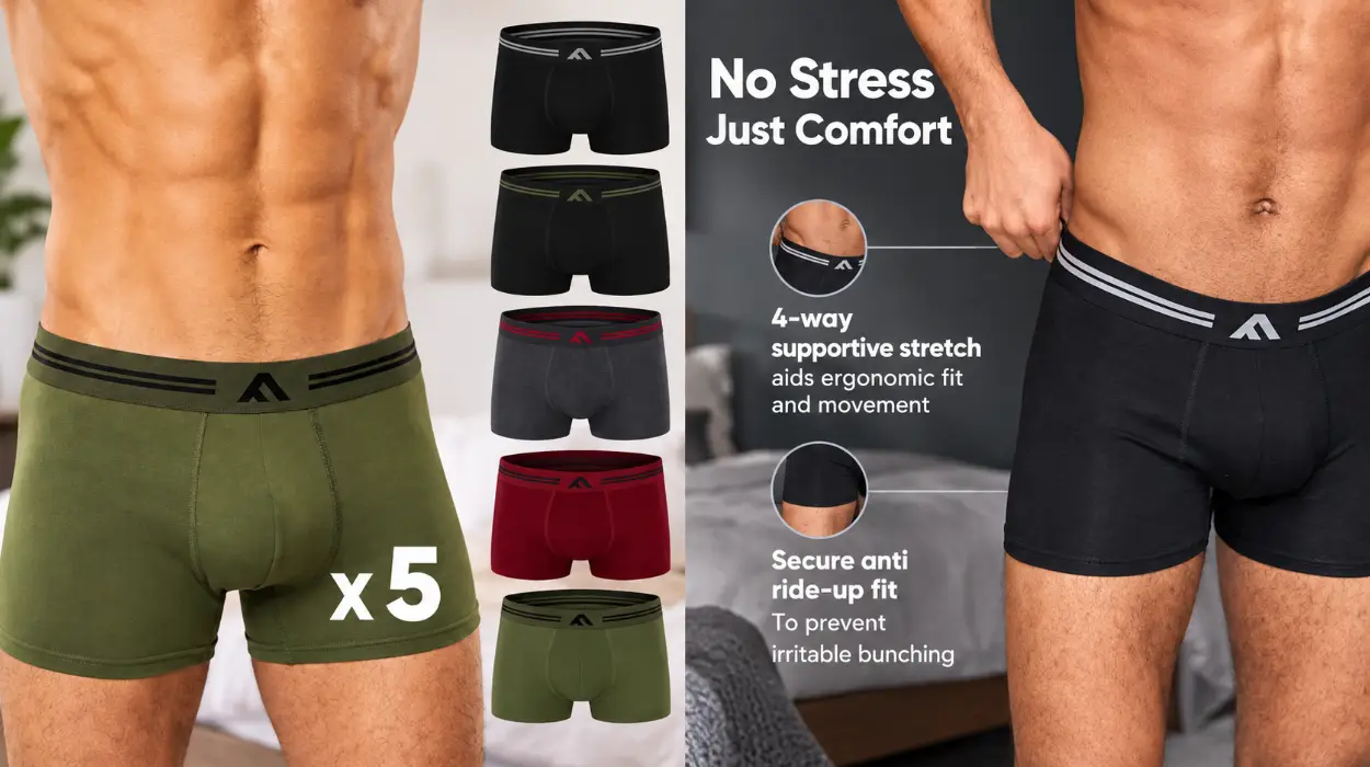 Pack x5 Bóxers FM London de bambú para hombre con cintura sin etiquetas