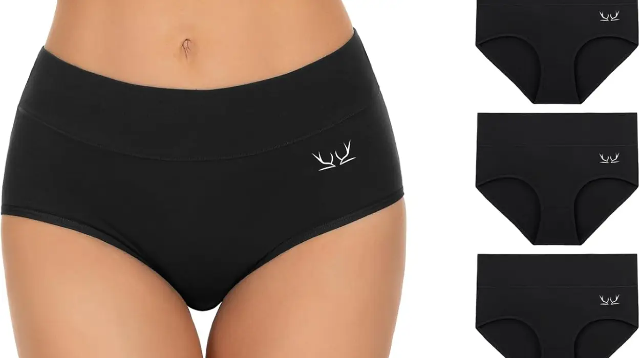 Pack x5 bragas TANSTC de algodón elástico para mujer con cintura alta