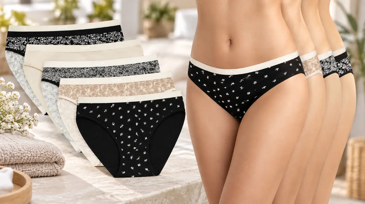 Pack x5 braguitas culotte Dim Les Pockets para mujer de algodón y elastano