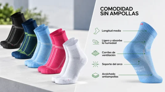 Pack x5 calcetines de running Danish Endurance transpirables y con soporte de arco
