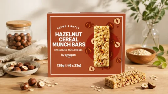 Pack x6 barritas de cereales by Amazon con avellanas de 23 g