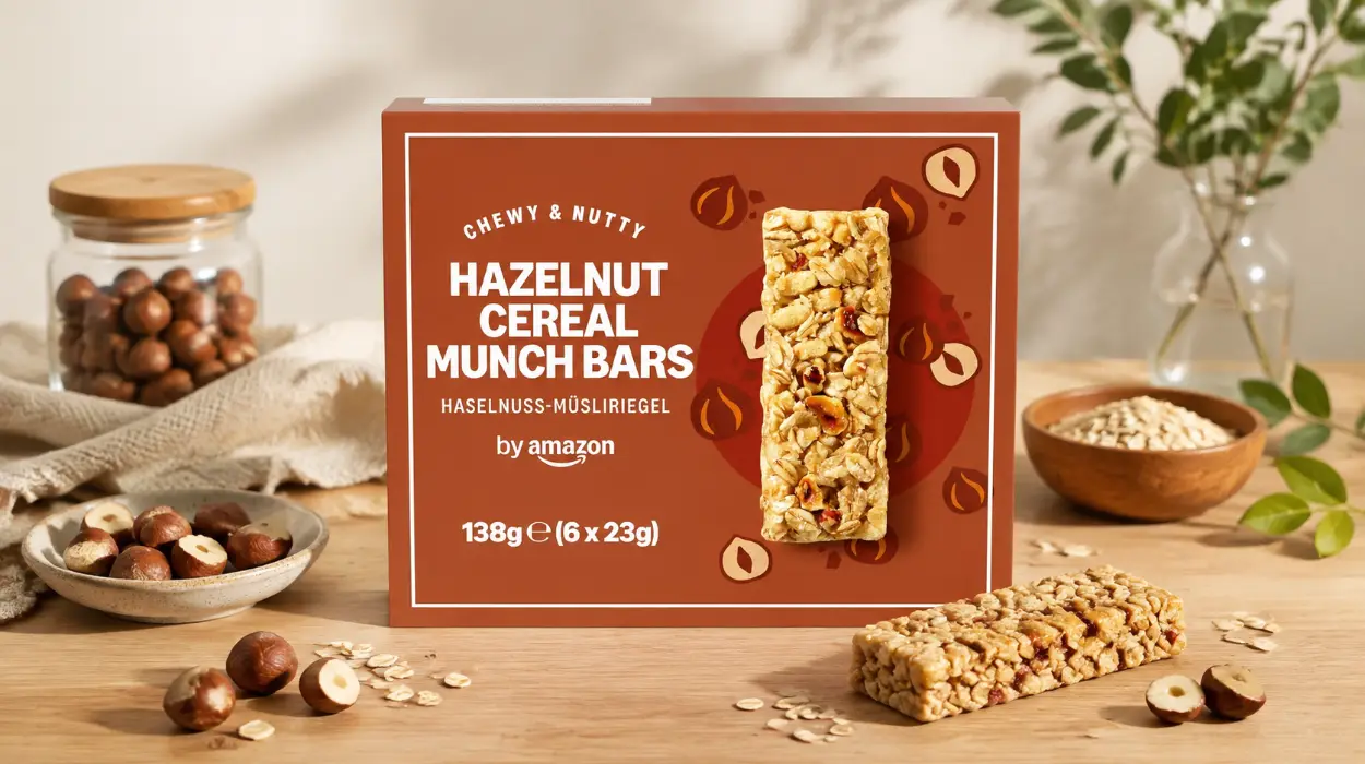 Pack x6 barritas de cereales by Amazon con avellanas de 23 g