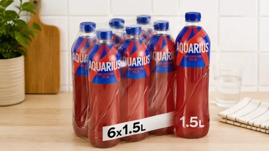 Pack x6 Aquarius Melocotón Rojo de 1,5 l, bebida con sales minerales