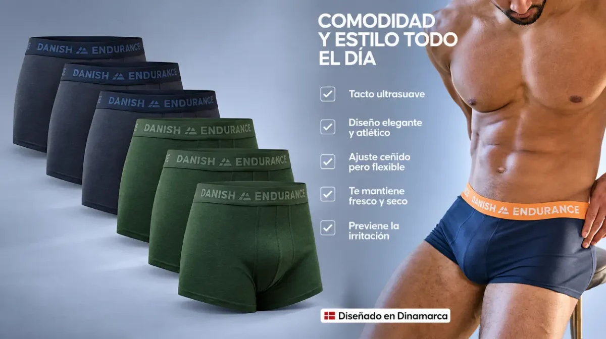 Pack x6 calzoncillos DANISH ENDURANCE de tiro bajo para hombre