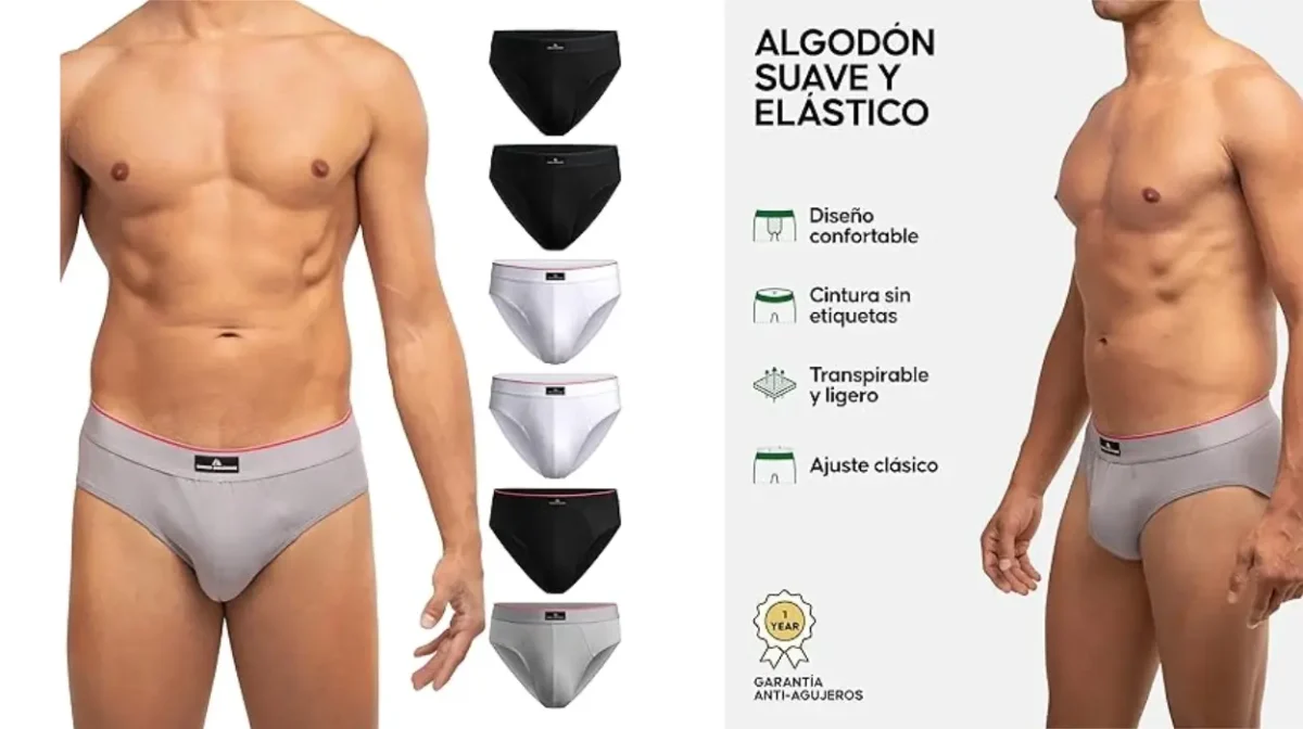 Pack x6 calzoncillos slip Danish Endurance de algodón para hombre