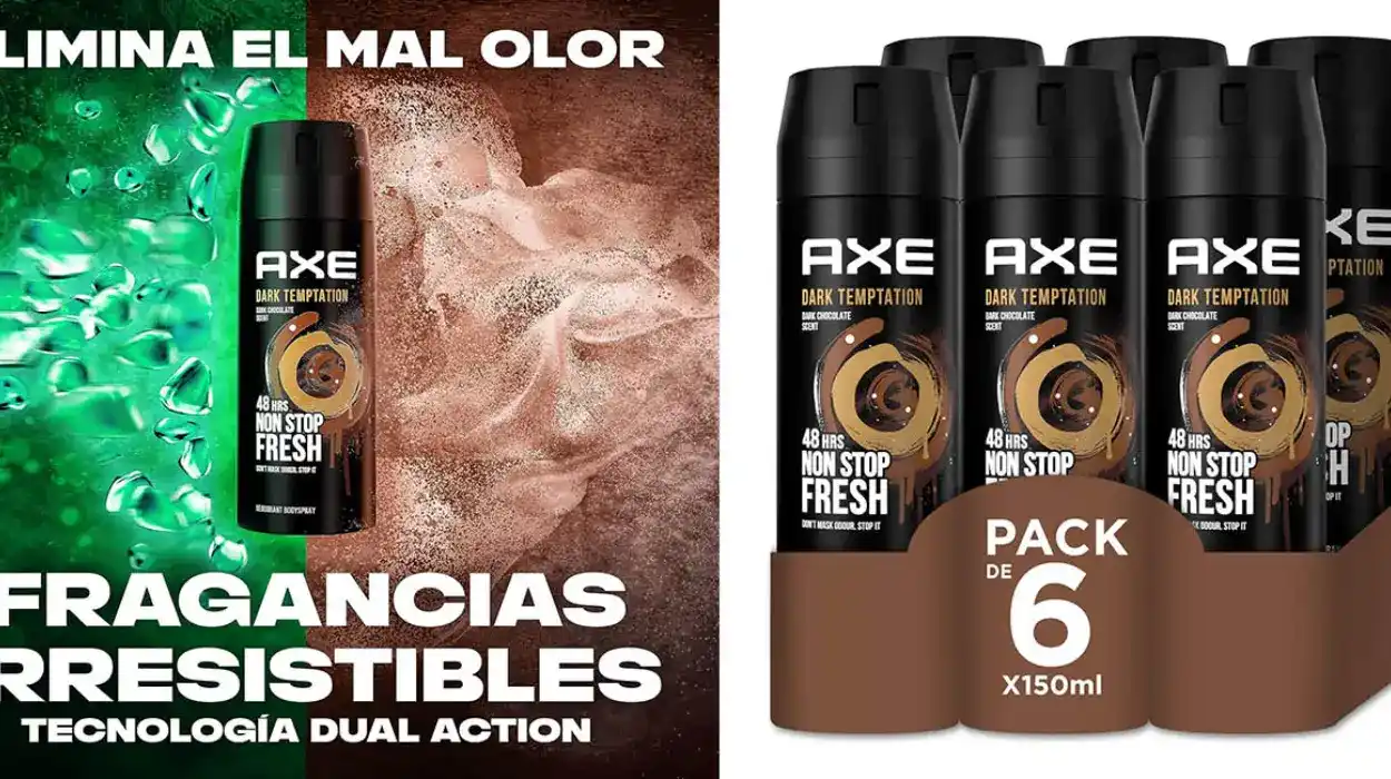 Pack x6 Desodorantes Axe Dark Temptation de 150 ml para hombre
