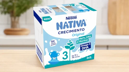 Pack x6 de leche líquida Nestlé Nativa 3 Original sin azúcar añadido para niños a partir de 1 año