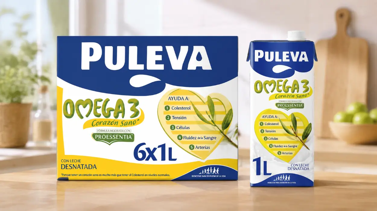 Pack x6 leche Puleva Omega 3 Original de 1 l