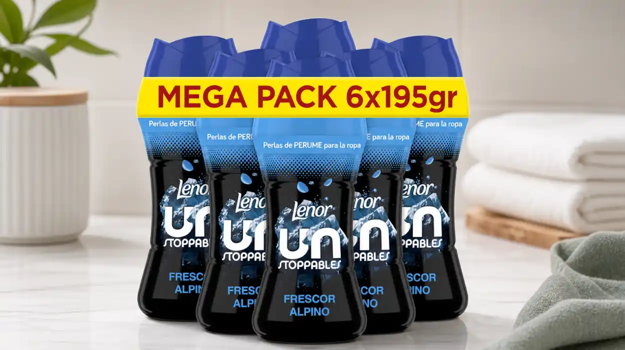 Pack x6 perlas de perfume Lenor Unstoppables de 195 g con fragancia Frescor Alpino