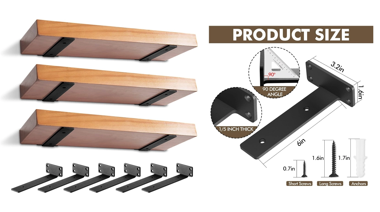 pack x6 soportes de estante industriales muy resistentes