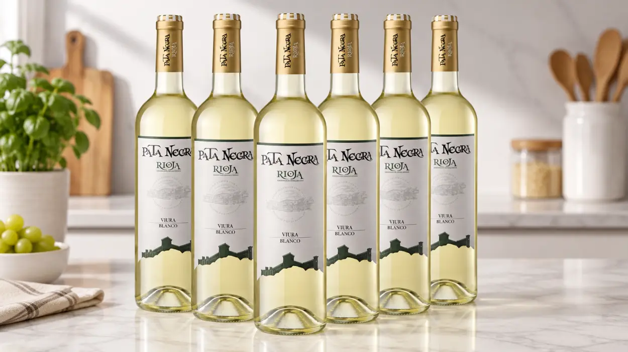 Pack x6 botellas de vino blanco Pata Negra Viura D.O. Rioja de 750 ml