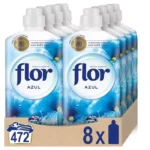 pack x8 botellas de suavizante Flor Azul de 59 dosis (472 dosis en total)