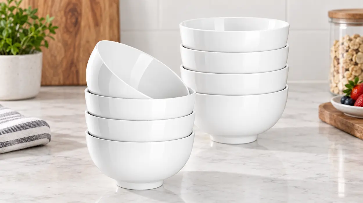 Pack x8 cuencos de cereal MALACASA Regular de porcelana de 12,5 cm