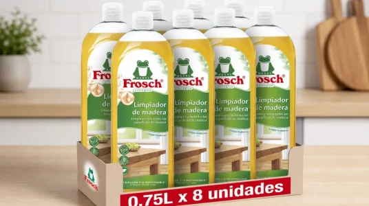Limpiador de madera Frosch Pack x8 de 750 ml con fórmula de pino y naranja