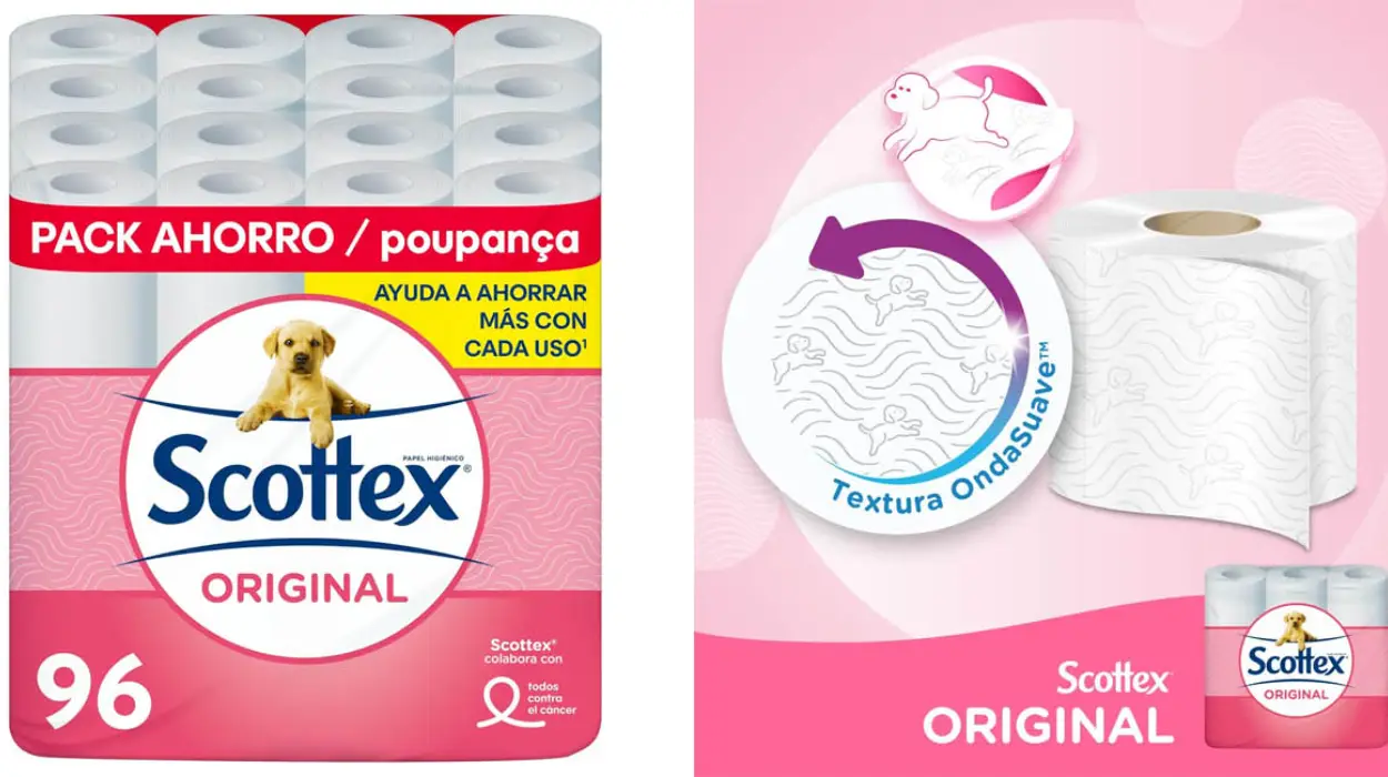 Pack x96 rollos de papel higiénico Scottex Original