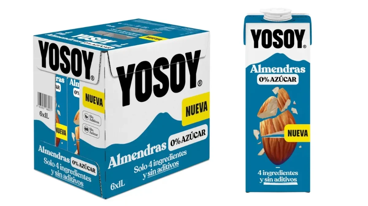Bebida de almendra ligera y sin azúcares: pack x6 Yosoy 0% sin azúcares añadidos de 1L