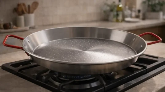 Paellera Metaltex de acero pulido de 30 cm