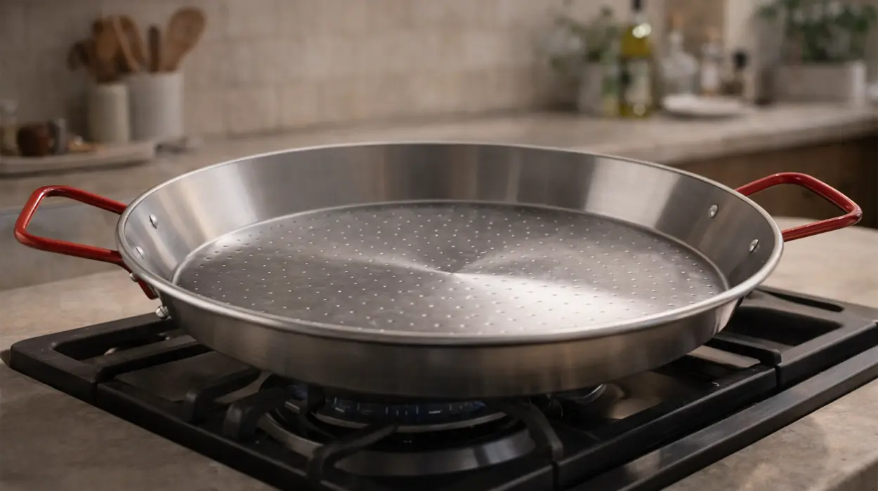 Paellera Metaltex de acero pulido de 30 cm