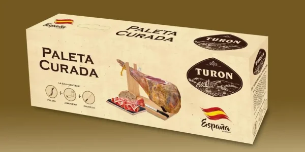 Chollo paleta curada turon de 4,5 kg con jamonero y cuchillo