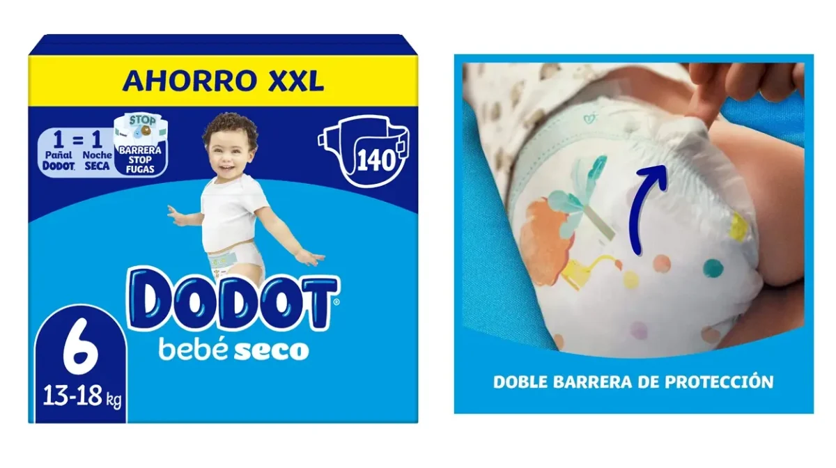 Pack x140 pañales Dodot Bebé-Seco talla 6