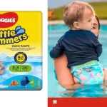 Pañales bañadores Huggies Little Swimmers para bebé, talla 3-4, con barreras anti-escapes y 20 unidades