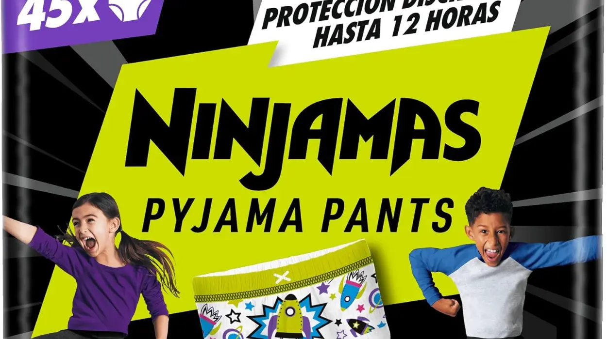Pack x45 pañales tipo braguita Dodot Ninjamas para niños de 8 a 12 años, protección nocturna antifugas