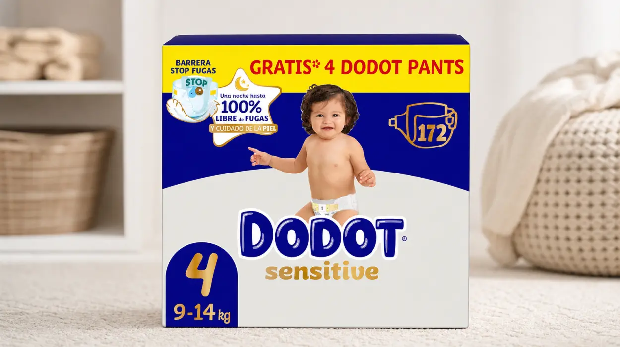 Pack x172 pañales bebé Dodot Sensitive Talla 4, 9-14 kg