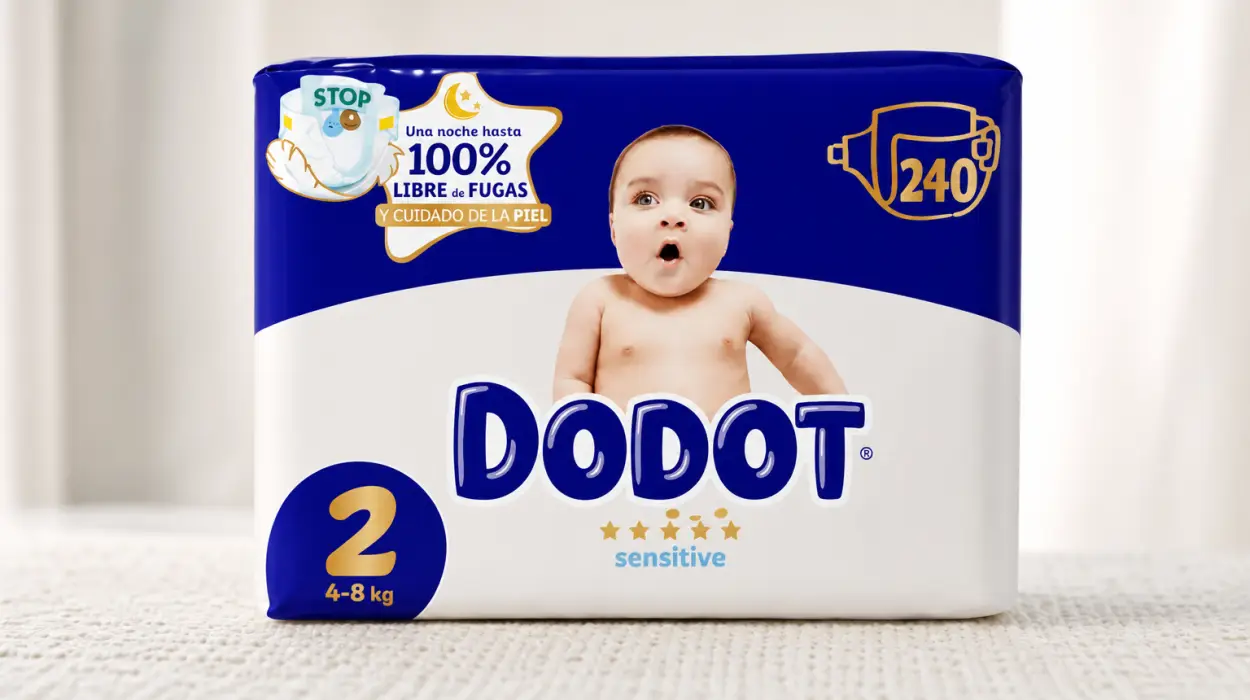Pack x240 Pañales Bebé Dodot Sensitive, Talla 2, con 40 toallitas de regalo