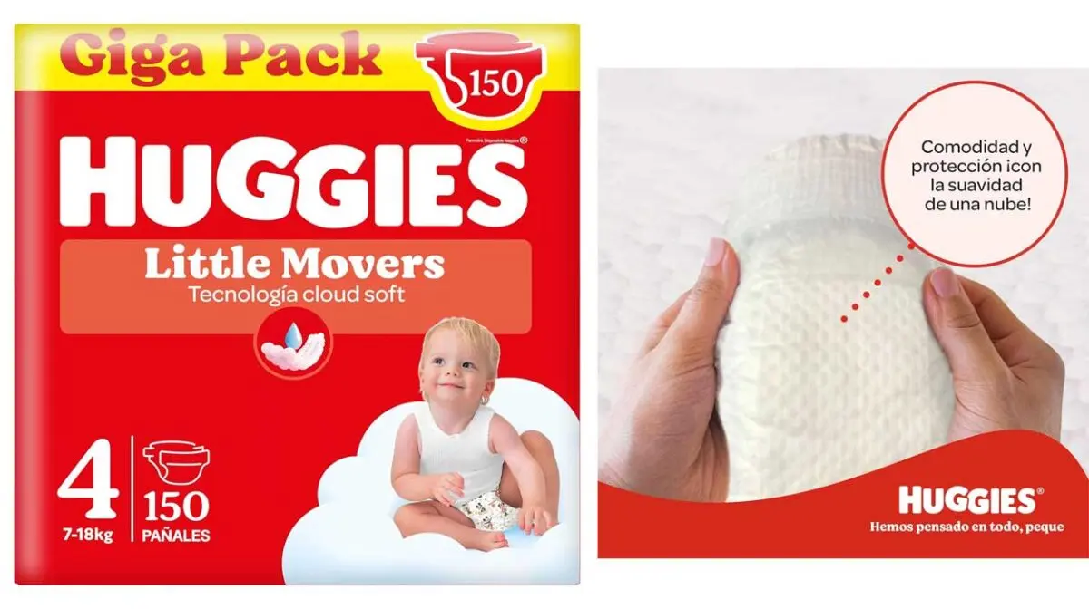 Pack de 150 pañales Huggies Little Movers en varias tallas