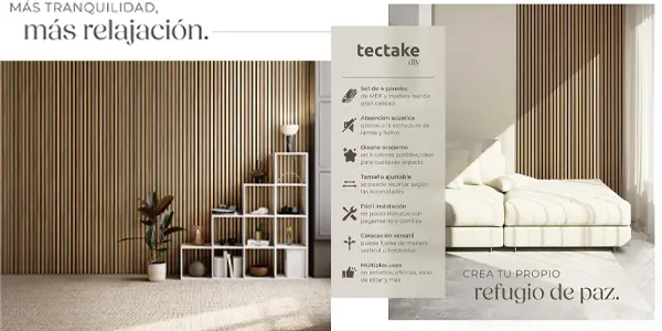 Paneles acústicos decorativos Tectake MDF