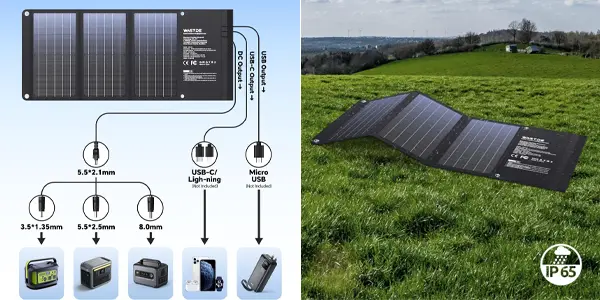 Placa solar portátil WASTDE